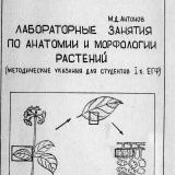 Лабораторные занятия по анатомии и морфологии растений: методические указания для студентов 1 курса ЕГФ